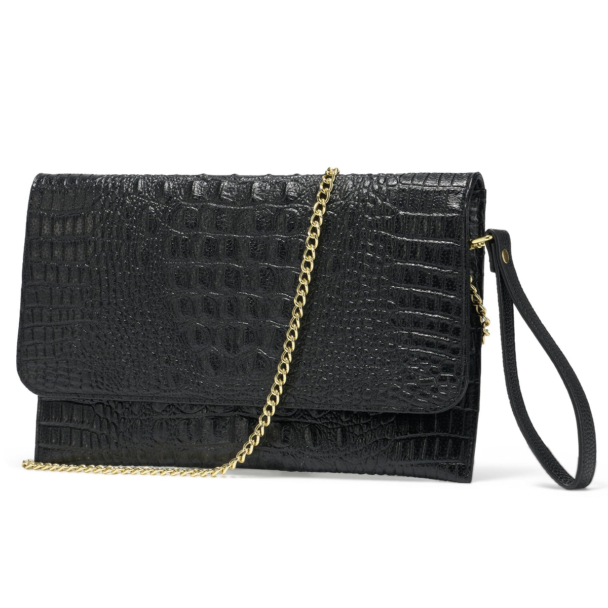 Evening Clutch Purses for Women Elegant Wristlet Wallets Crocodile Pattern PU Leather Cross body Purse Formal/Wedding