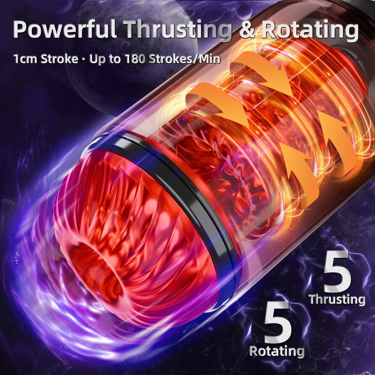 Male Masturbator Sex Toys for Men – CHARMIY APP Control Pocket Pussy Stroker with 5 Thrusting Rotating Licking & Sucking Modes, Waterproof Interactive Toy Penis Pump with CVT Speed & Power Display