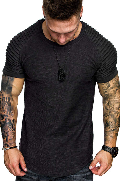 COOFANDY Mens Muscle Tops Lightweight Workout Short Sleeve T-Shirts Gym Sweat Tee Black XXXL