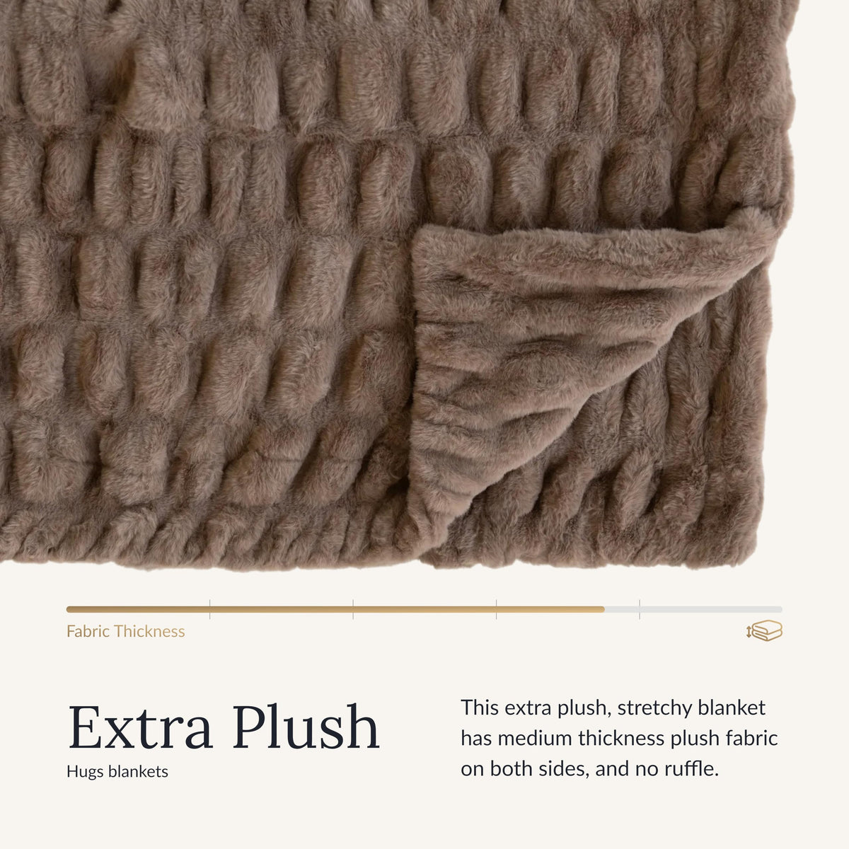Minky Couture Ultra-Soft Extra Plush Hugs Blanket, Milk Chocolate, Grande