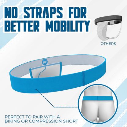 Real Men Jock Strapless X-Small Nylon 1 Pk White w/Cyan stitch and waist