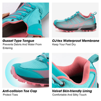 OUTJET Women's Waterproof Hiking Shoes Lightweight Pink