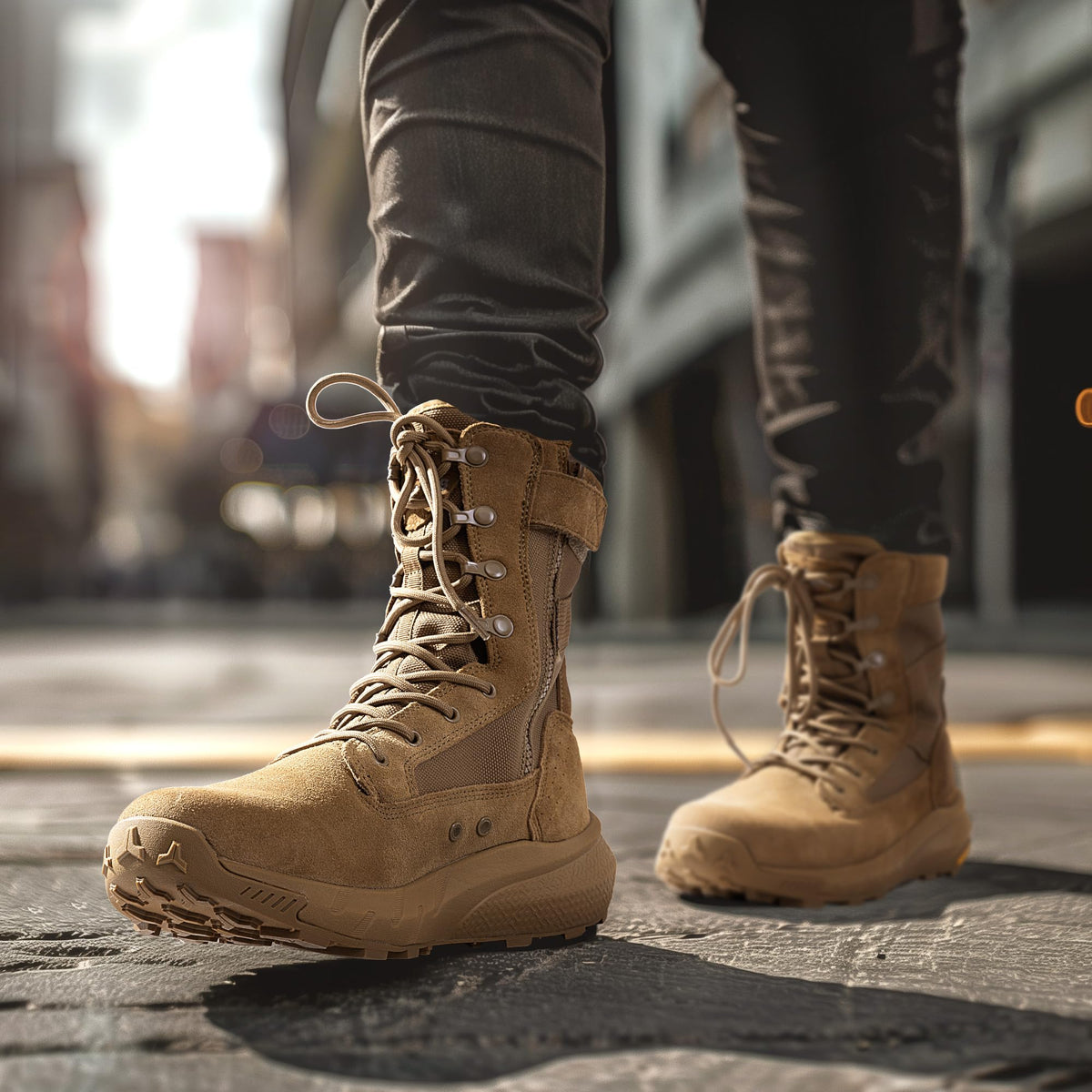 NORTIV 8 Men's Breathable Tactical Military Work Boots,Coyote,10