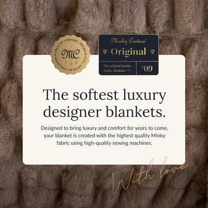 Minky Couture Ultra-Soft Extra Plush Hugs Blanket, Milk Chocolate, Grande