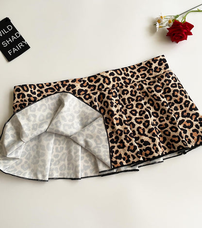 Mens Sissy Costume Outfit Sexy Leopard Mini Skirt For Men Crossdressing (Leopard, One Size)