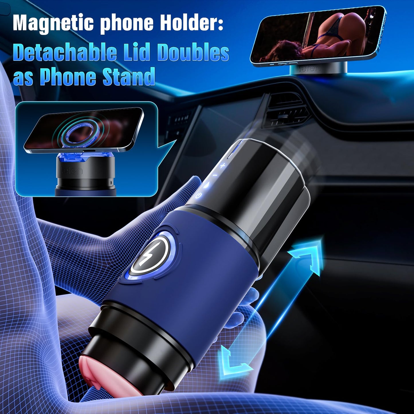 EINSEO Male Masturbator Sex Toys for Men - Thrusting Male Stroker with 360° Heating, 5-Speed Smooth Motion Blowjob Adult Men's Sex Toy, Silent Brushless Motor, Pocket Pussy Realistic Sleeve Penis Pump