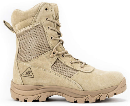 RYNO GEAR Men's Military & Tactical Boots, CoolMax Tactical Combat Military Durable Leather Work Utility Outdoor Assault Boots (Tan/Coyote), 8" Beige, 11.5
