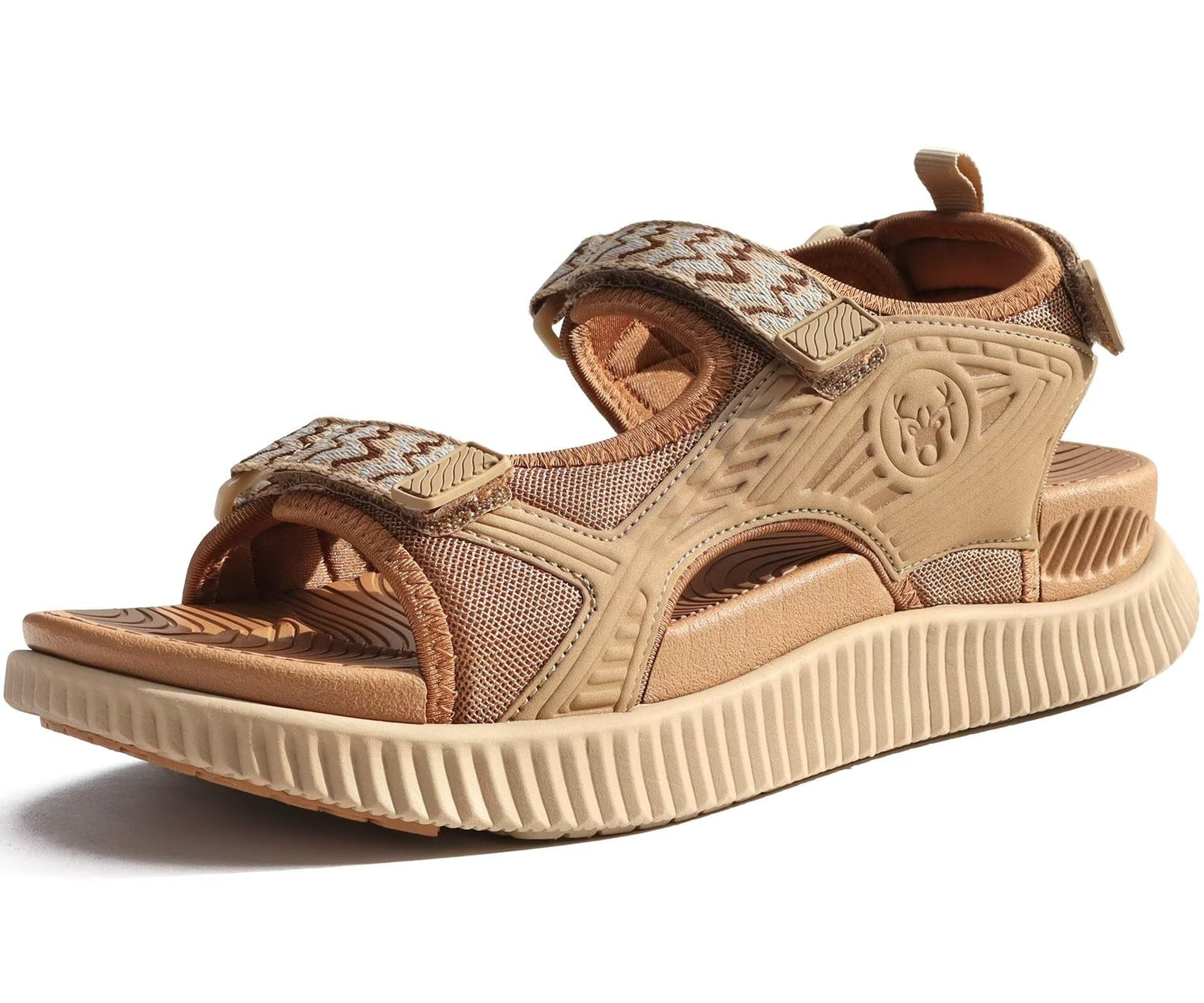 KuaiLu Womens Orthopedic Walking Sandals Comfortable Arch Support Plantar Fasciitis Relief Sport Recovery Chunky Cushion Adjustable Summer Outdoor Beach Vacation Athletic Water Shoes Khaki Size 8