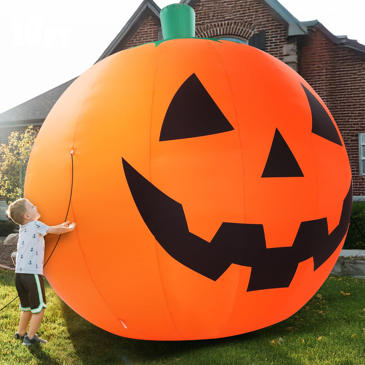 10 FT Halloween Inflatables Giant Pumpkin Outdoor Decorations