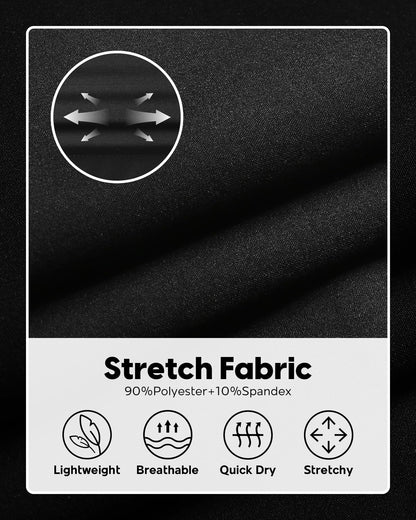 maamgic Men's 5 Inseam Shorts Casual Classic Fit Short Men with Multi-Pocket Mens Workout Shorts Hybrid Quick Dry Shorts Black Medium