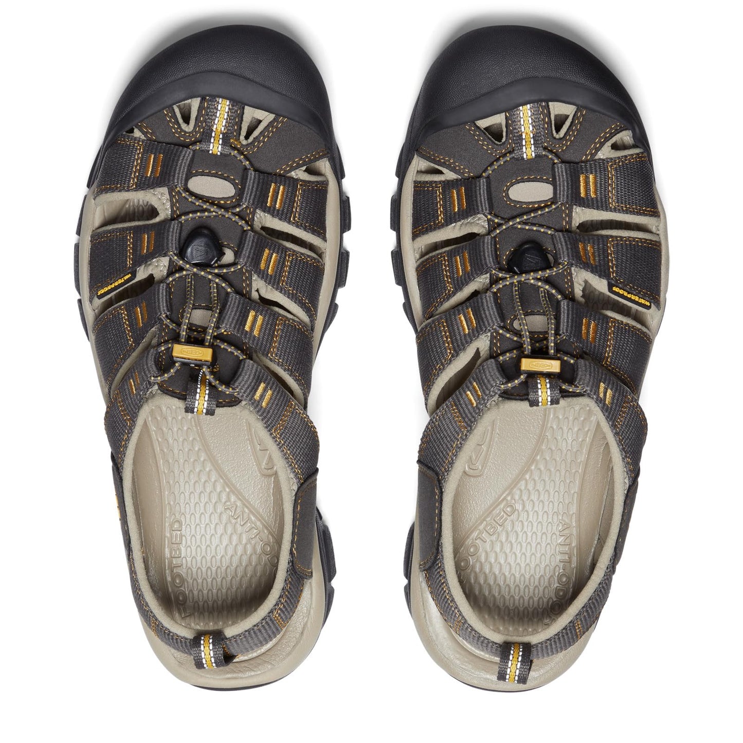 KEEN Men's Newport H2 Closed Toe Water Sandals, Raven/Aluminum, 10