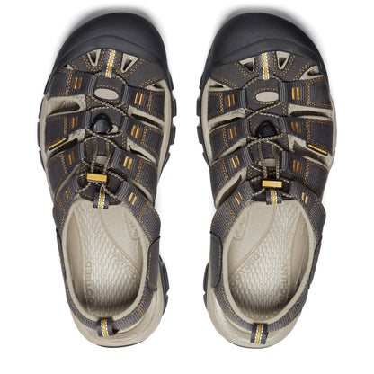 KEEN Men's Newport H2 Closed Toe Water Sandals, Raven/Aluminum, 10