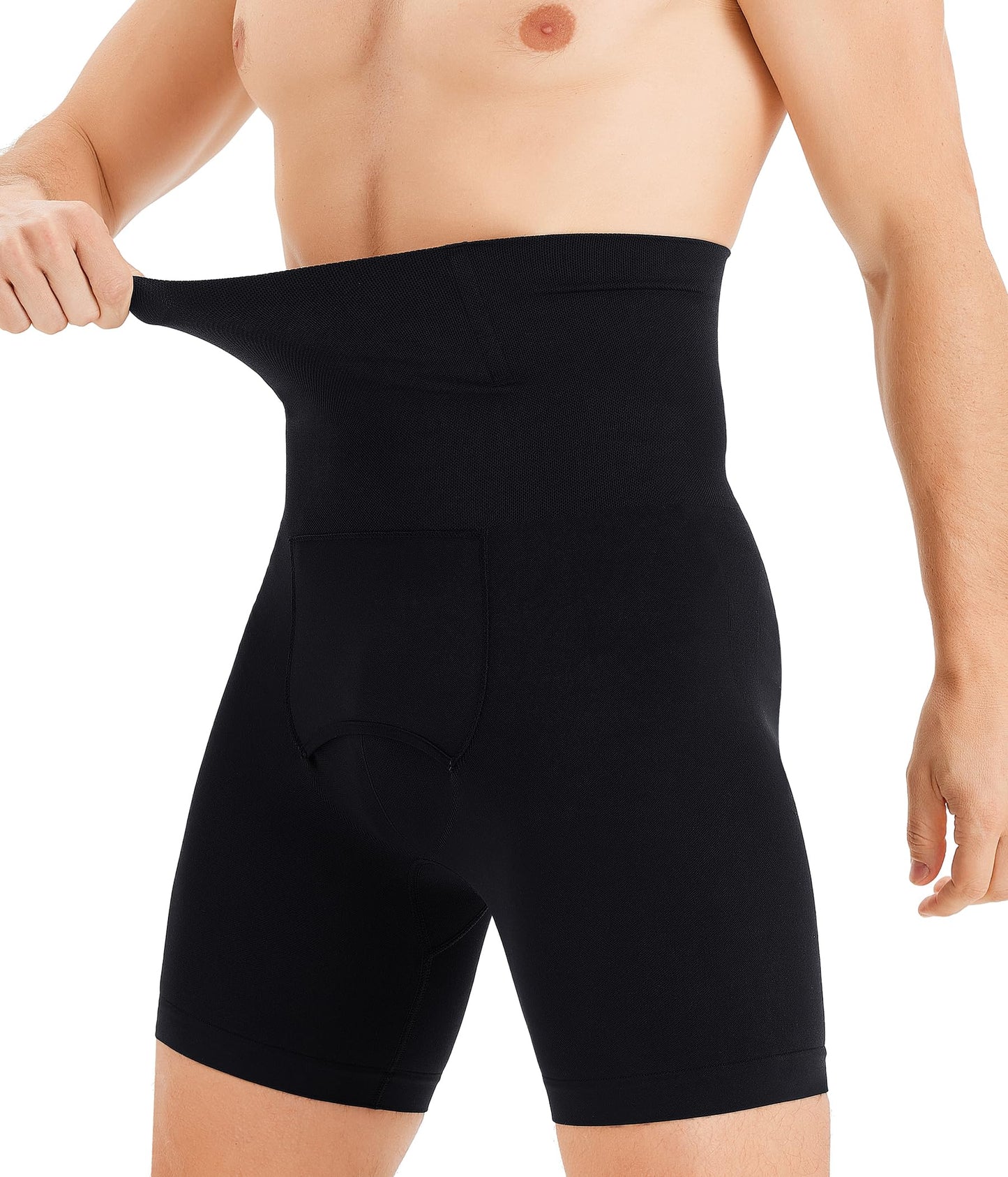 Mens Shapewear Tummy Control Underwear Compression Shorts Slimming Body Shaper Leg Boxer Briefs Black