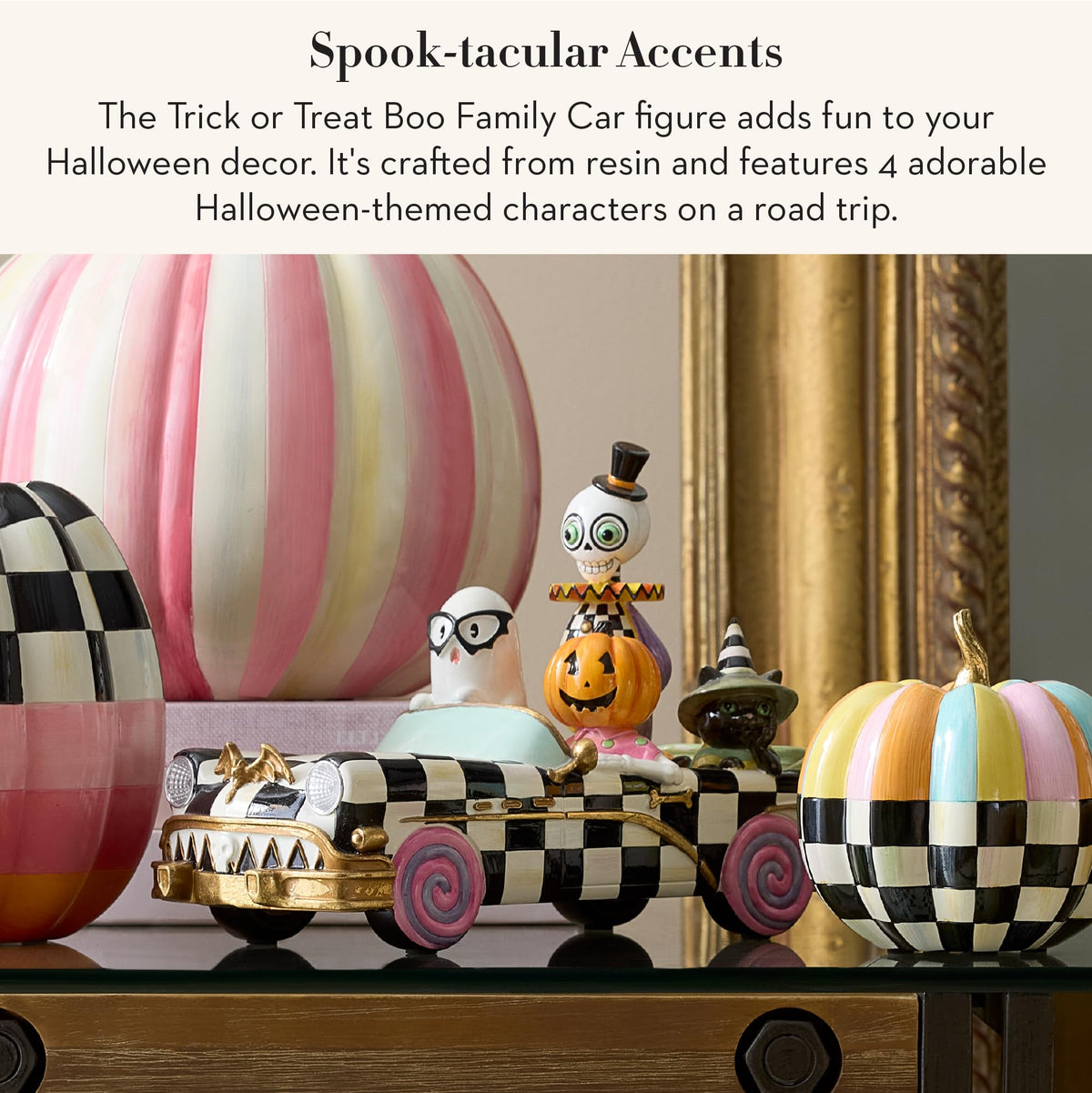 MACKENZIE-CHILDS Resin Boo Family Car Figurine, Trick or Treat