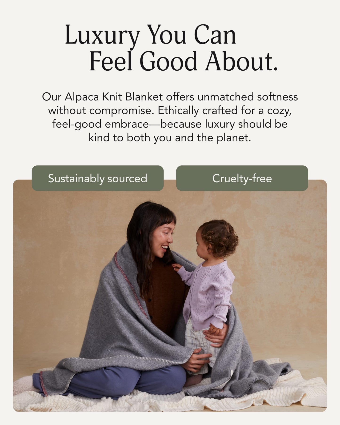 UnHide Knit Alpaca Blanket - 60" x 80" Ultra-Soft & Lightweight Throw - Made with Alpaca & Merino Wool - Sustainable & Ethically Sourced - Silver Fox