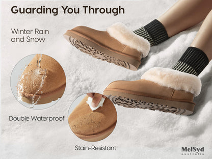 Sheepskin Slippers Womens with Arch Support: 100% Australian Shearling Lining & GEL Plantar Fasciitis Insoles - Thermal Winter Moccasin Boots for Men,Moms Nurses Indoor Outdoor - Chestnut Size 9