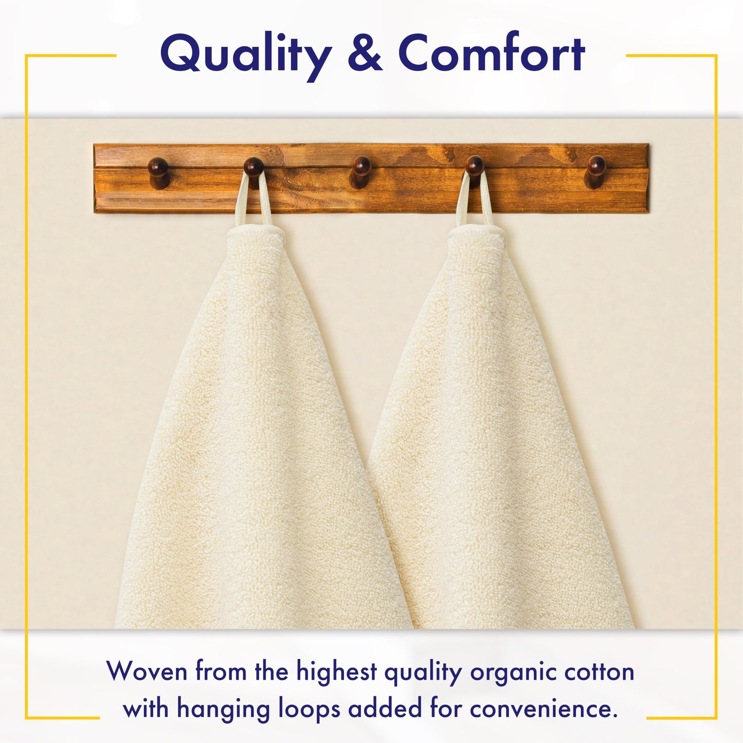 Alusa Home 100% Organic Luxury Bath Sheets - GOTS Certified - Extra Large 35x70 Inches (Pack of 2) Zero-Twist, Long-Staple Cotton Bath Sheet Set (Papyrus)