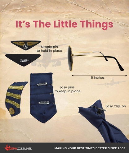 Pilot Hat, Pilot Uniform with Epaulettes, Pilots Costume Accessories Men, Pilots Aviator Costume, Captain Man Costumes