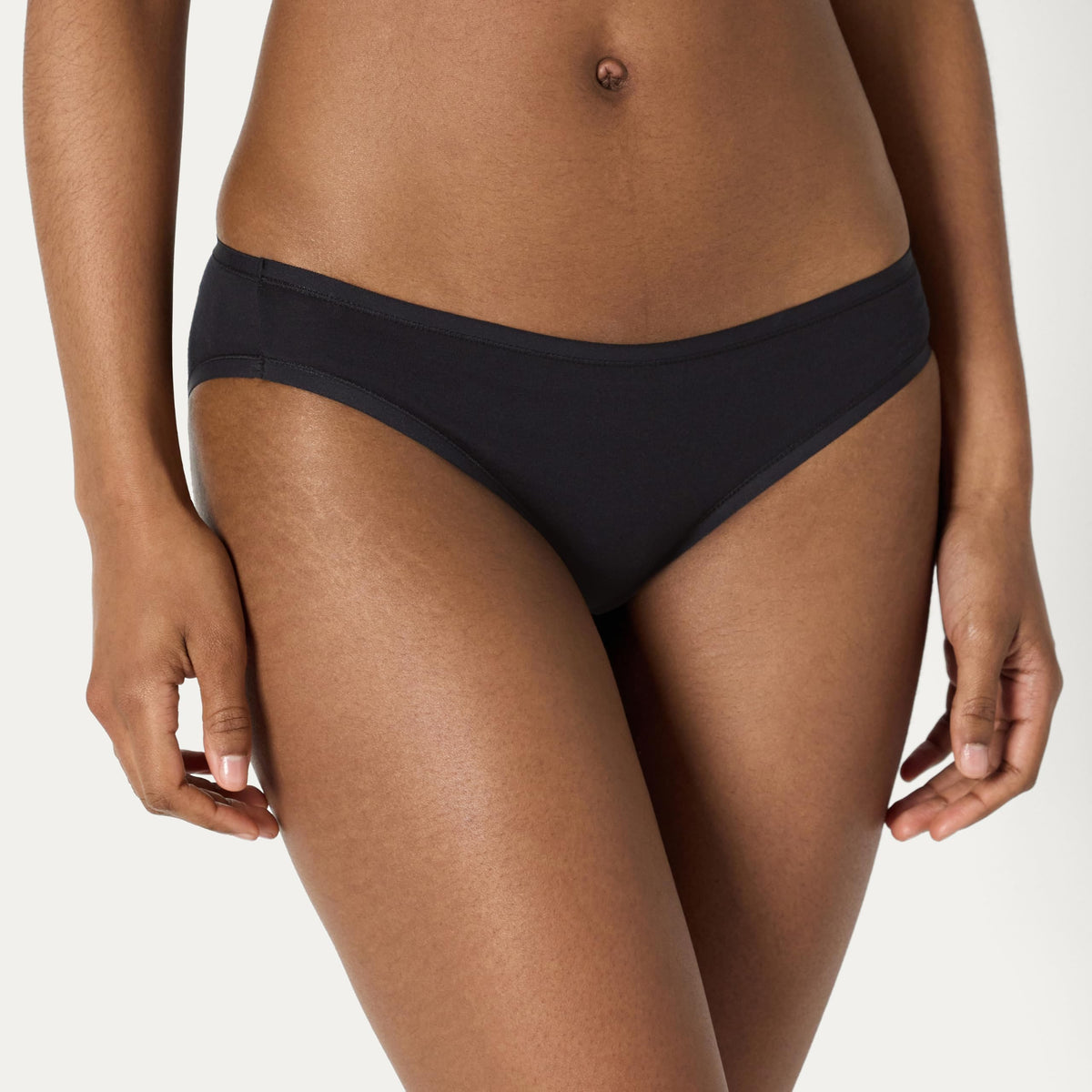 Amazon Essentials Women's Cotton Stretch Bikini Panty, 6-Pack Underwear, Black, Large