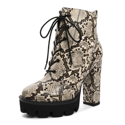 Mettesally Women's Platform Ankle Boots Non Slip Booties Shoes Size 8