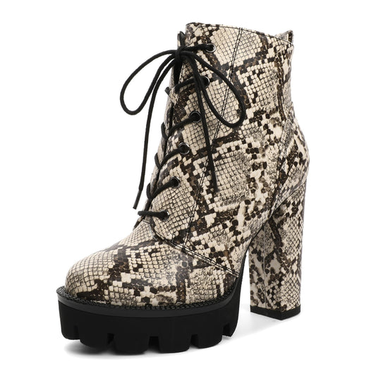Mettesally Women's Platform Ankle Boots Non Slip Booties Shoes Size 8