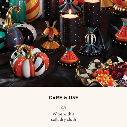 MACKENZIE-CHILDS Resin Pumpkin, Mini, Patchwork Spice