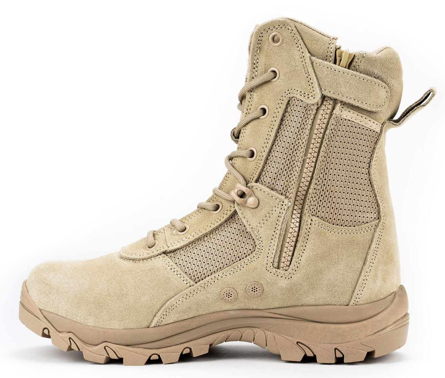RYNO GEAR Men's Military & Tactical Boots, CoolMax Tactical Combat Military Durable Leather Work Utility Outdoor Assault Boots (Tan/Coyote), 8" Beige, 11.5