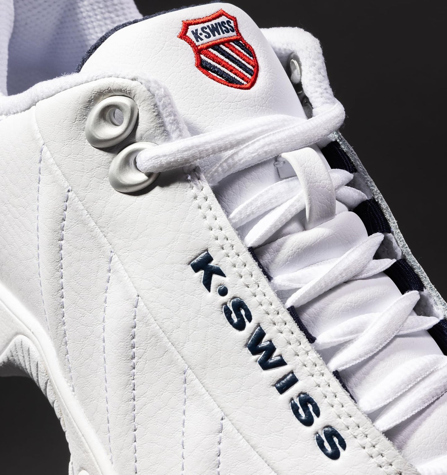 K-Swiss Men's ST329 CMF Sneaker, White/Navy/Red, 10.5 M