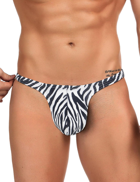 Men’s Thong Underwear Snake Print Briefs Low Rise Sexy