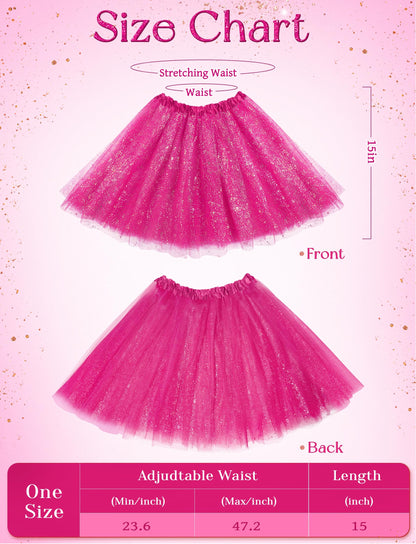sissy - Femboy - Crossdressing - 3 Layers Tutus for Women Adult, Classic Elastic Tulle Tutu Skirts Tutu (Rose Pink)