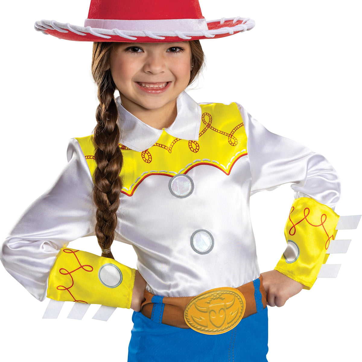 Disney Toy Story Jessie Costume, Official Girls Halloween Dress Up Outfit, Size (3T-4T)