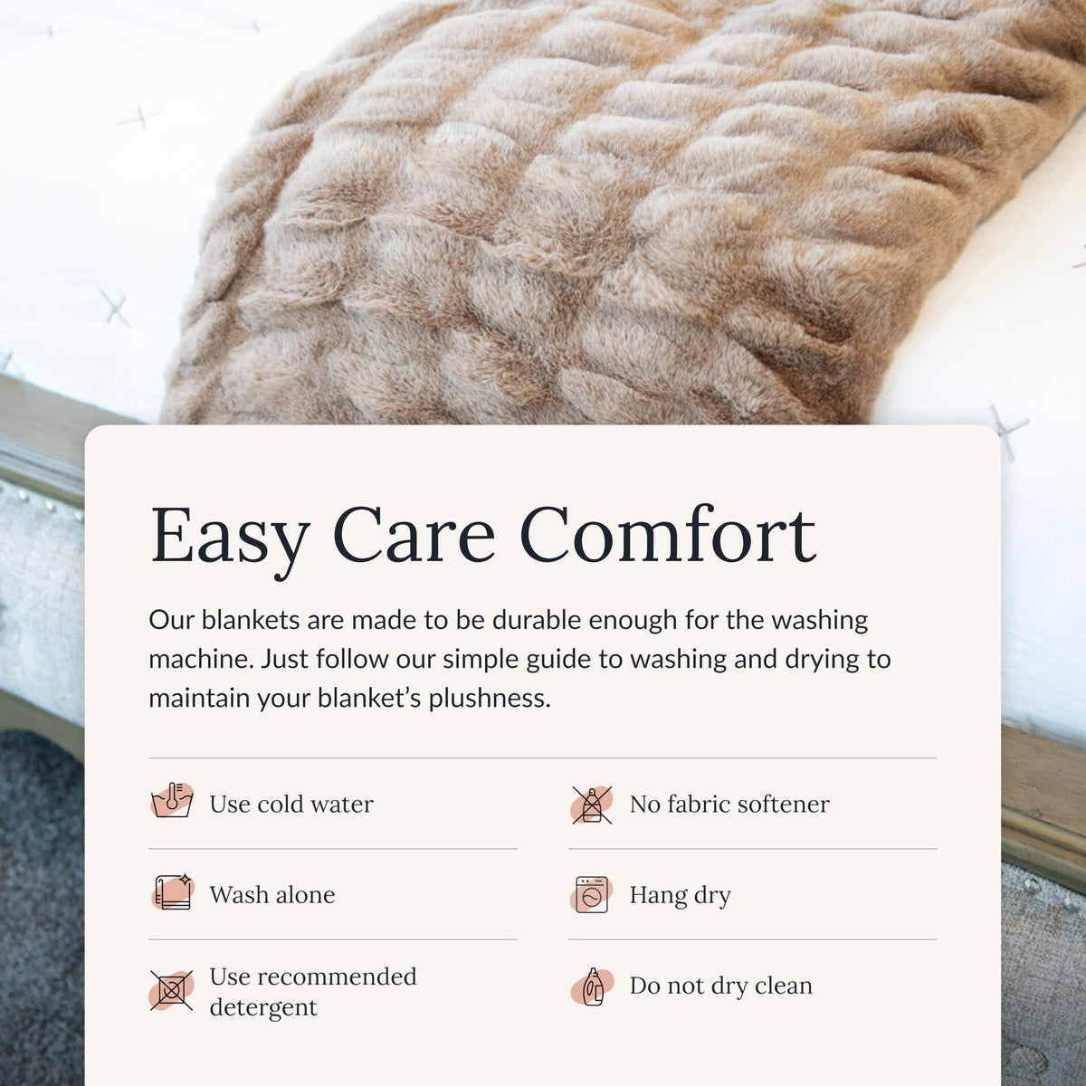 Minky Couture Ultra-Soft Extra Plush Hugs Blanket, Milk Chocolate, Grande