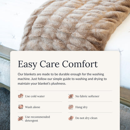 Minky Couture Ultra-Soft Extra Plush Hugs Blanket, Milk Chocolate, Grande