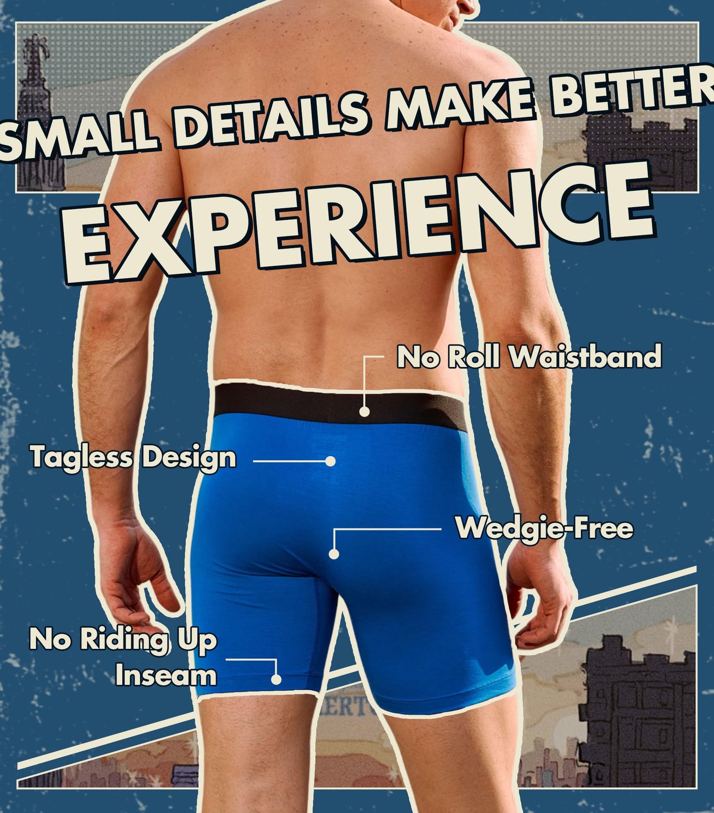 Separatec Dual Pouch Mens Underwear Breathable Cooling Rayon Made from Bamboo Underwear Men, Boxer Briefs and Trunks 7 Pack（M,Assorted Colors）