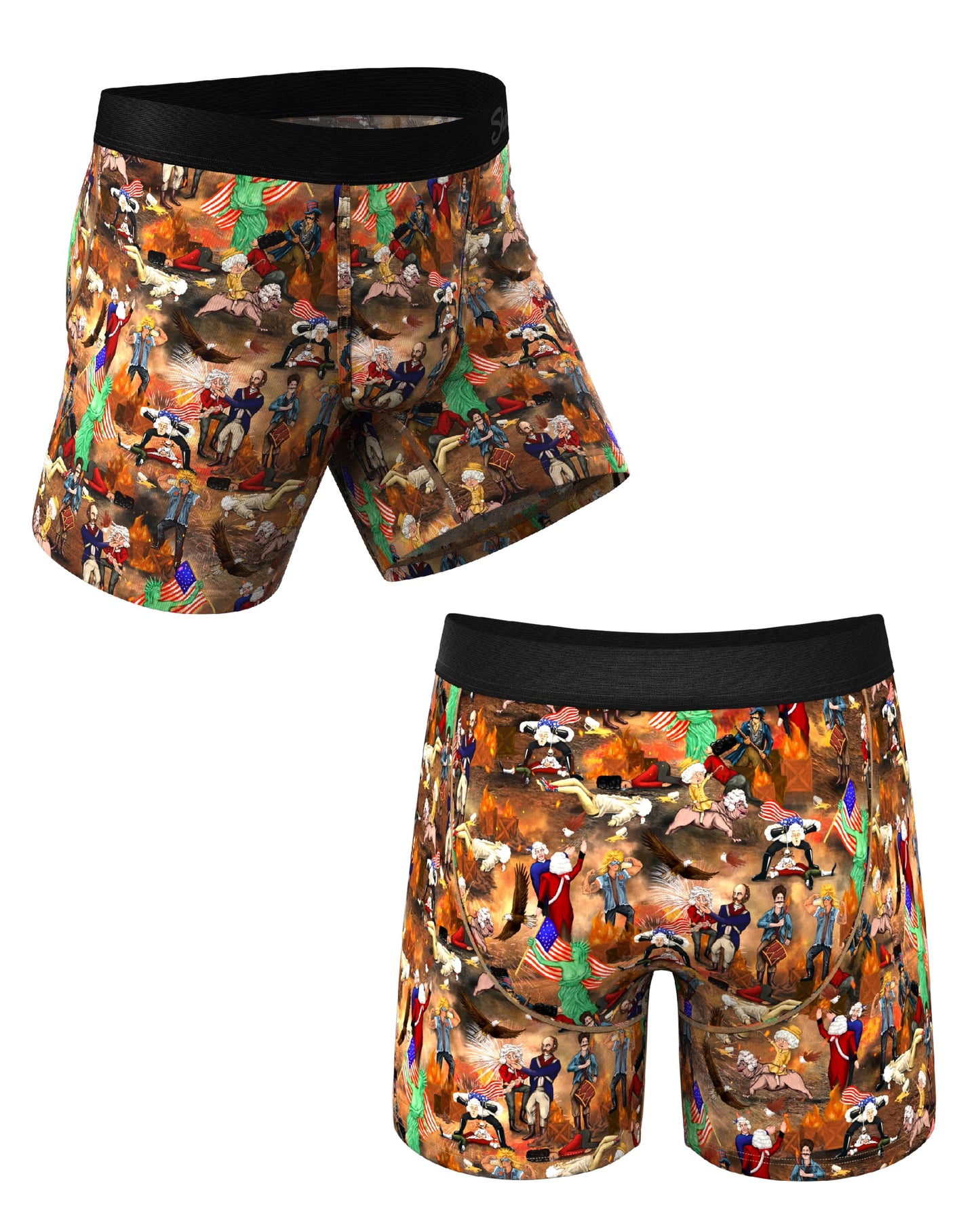 Shinesty Hammock Support Mens Underwear with Pouch | Big and Tall Underwear for Men Flyless | US XXL Patriotic 1 Pack