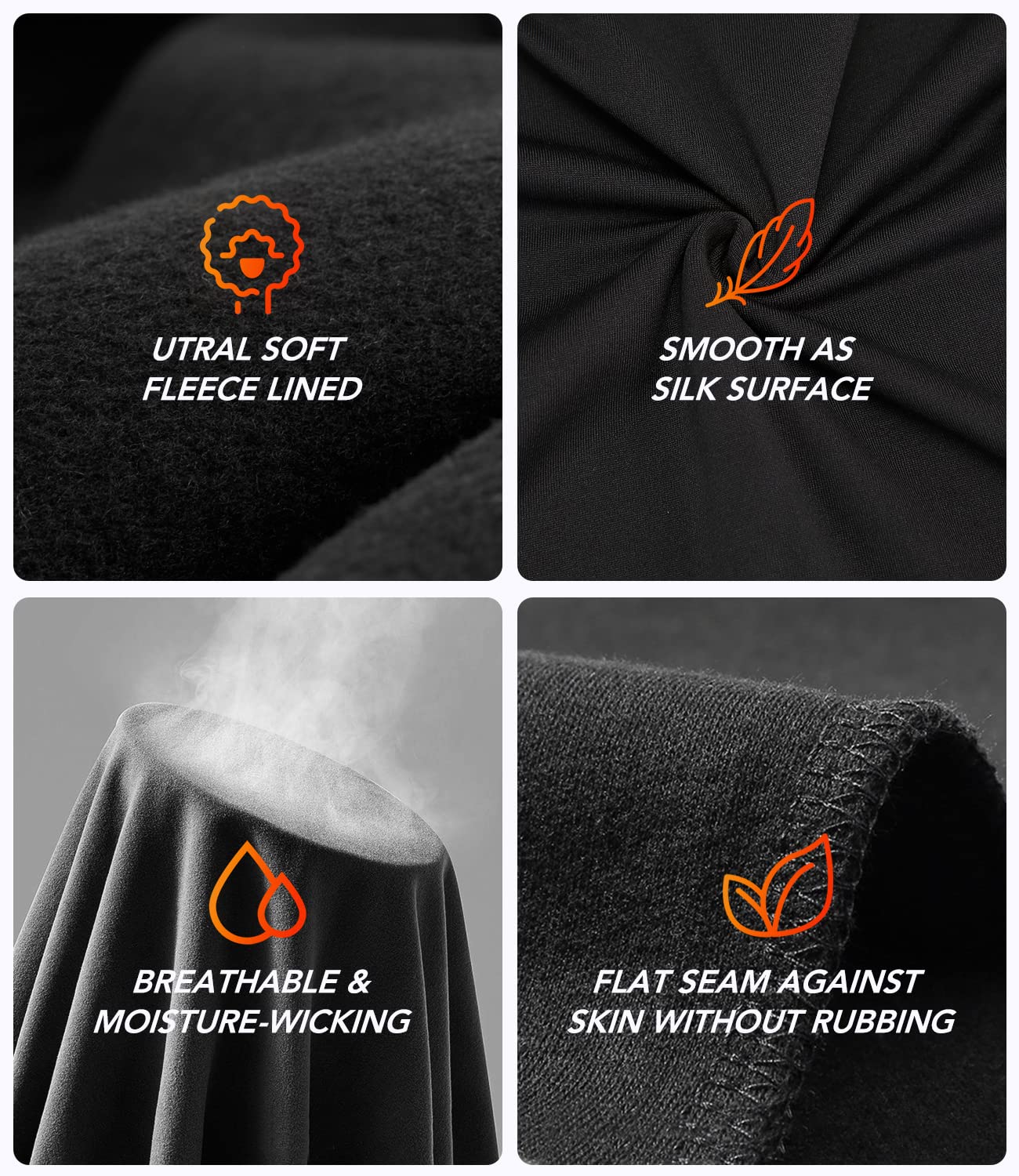 TEEPIRE Mens Thermal Underwear Set with Lightweight Ultra Soft Fleece Lined,Long John Set, Skiing Base Layer
