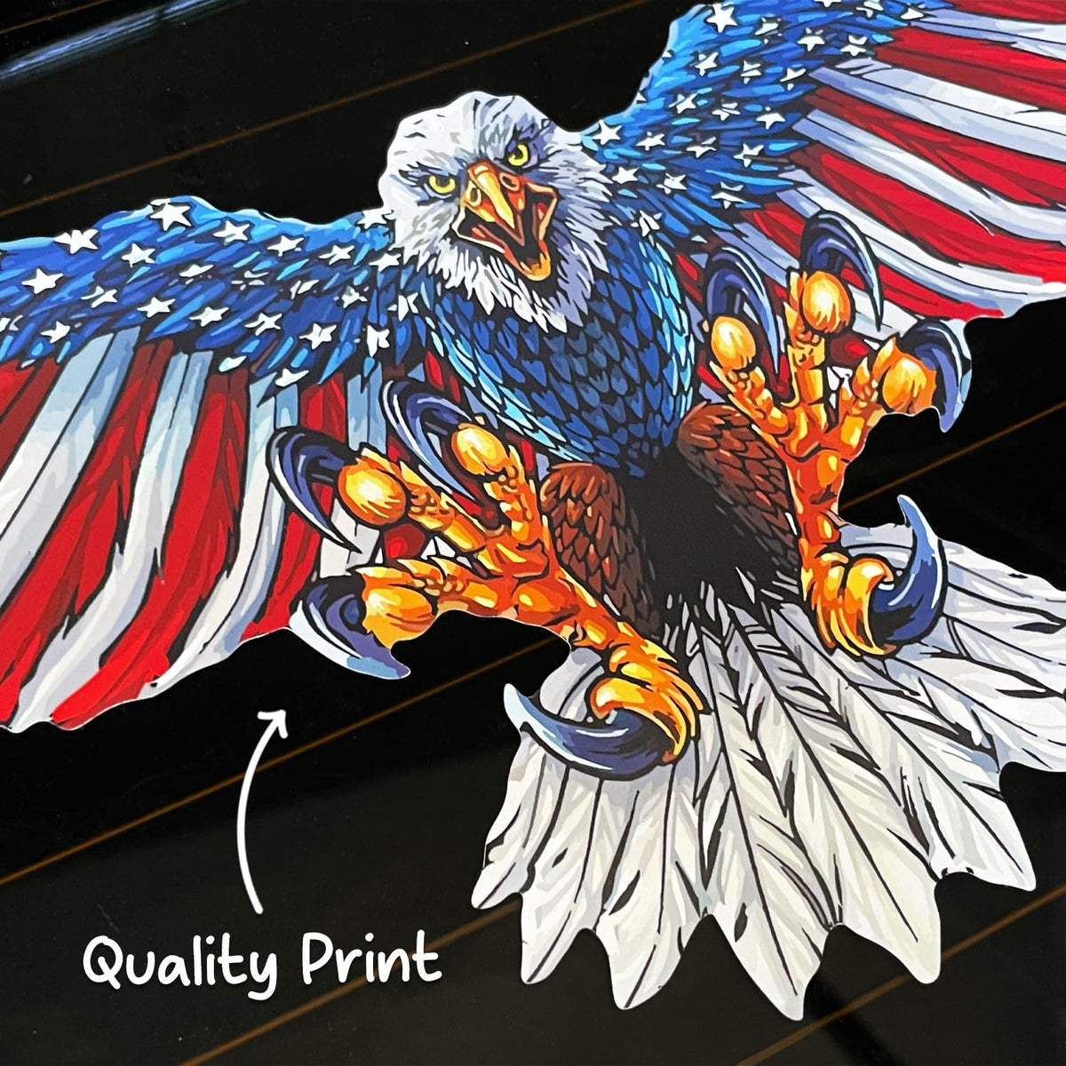 Removable 11.5 inch American Bald Eagle Flag Decal Sticker for Trucks, Cars, Anywhere Vinyl Bumper Patriotic Waterproof for Trailer