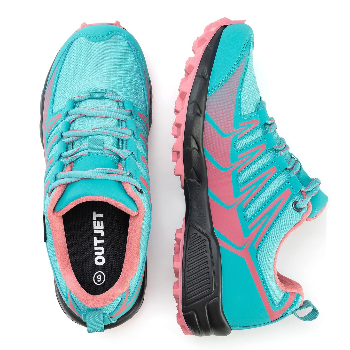 OUTJET Women's Waterproof Hiking Shoes Lightweight Pink
