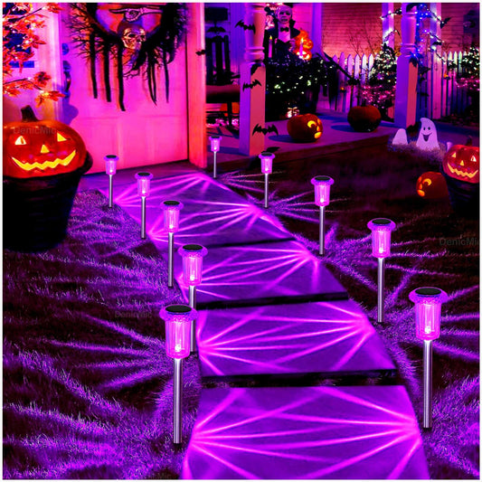 Solar Halloween Lights Outdoor Waterproof 10 Pack Halloween Decor