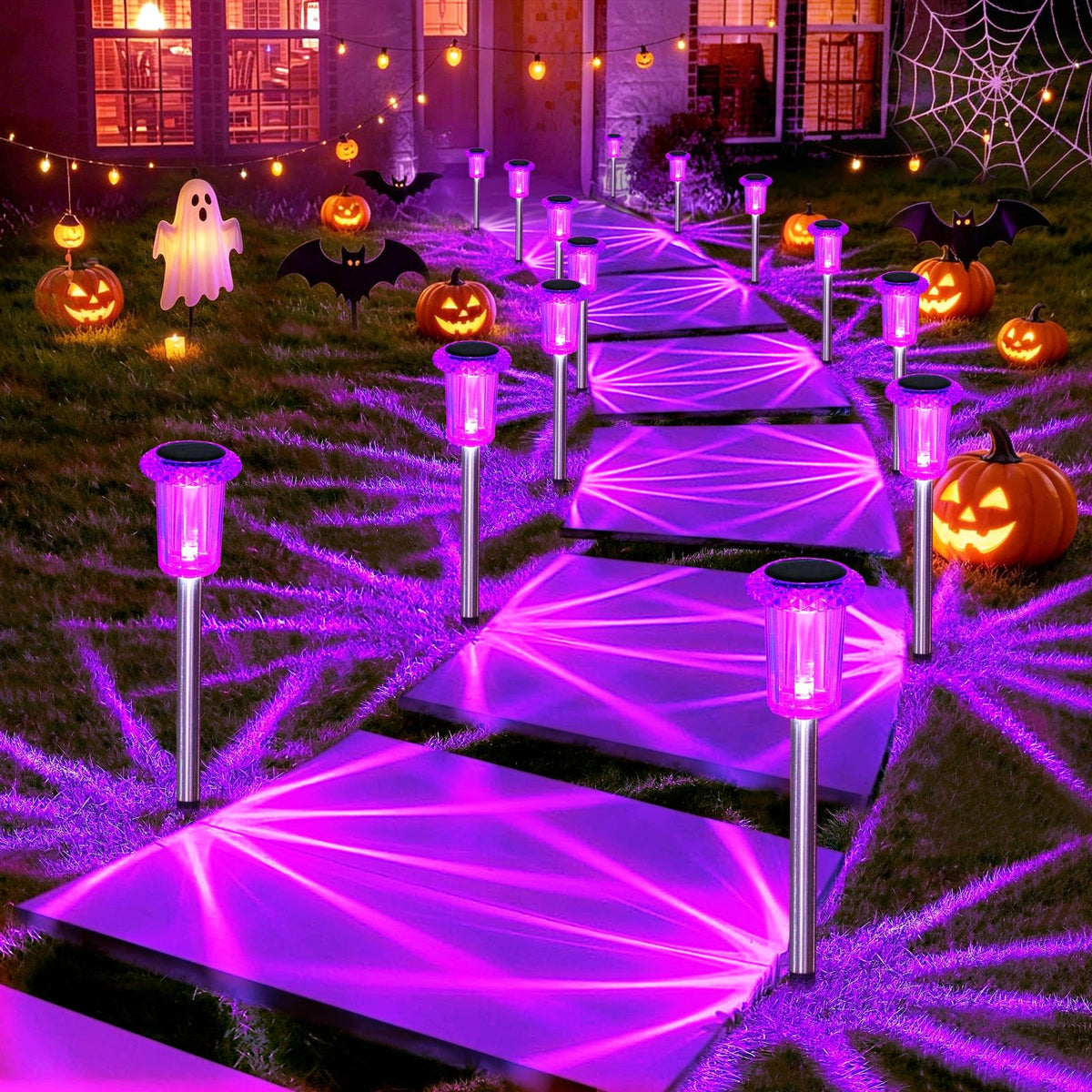 Solar Halloween Lights Outdoor Waterproof 10 Pack Halloween Decor