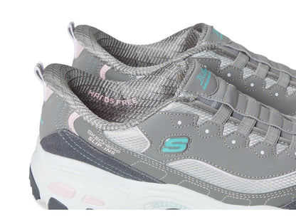 SKECHERS Womens D'Liteshands Free Slip-INS Grey Light Pink 5.5 Medium