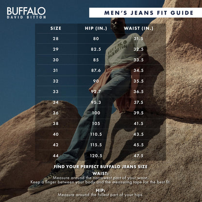 Buffalo David Bitton Men's Ash Fashion Jeans, Sanded and Faded Indigo, 31W x 30L