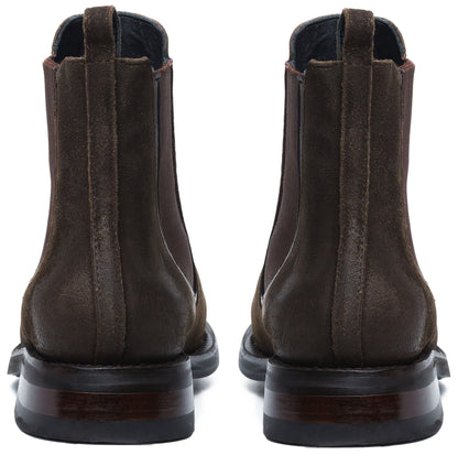 Thursday Boot Company Men's Duke Chelsea Leather Boot, Dark Olive Suede, 10.5