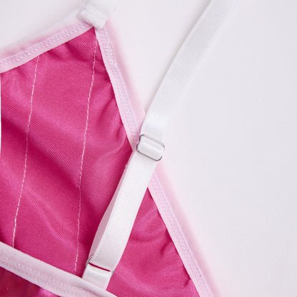 Men's Lingerie Bra - Shiny Silk Satin Bralette Floral Lace Trim - Sissy Top - Crossdressing