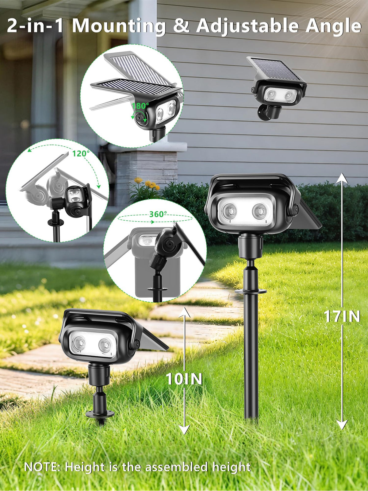 Smart Solar Spot Lights Halloween, Outdoor Yard RGBCW Spotlight