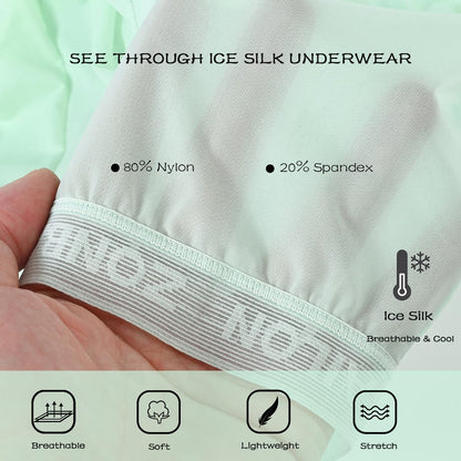 Sexy Underwear for Men See Through Boxer Briefs Cool and Breathable Stretch Green L