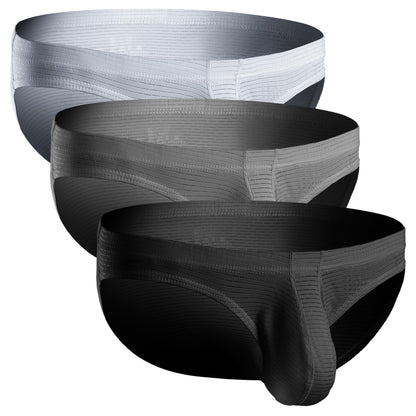 Real Men Nylon Bikini Briefs D Pouch 5xl 3pk Blk/Gry/Wht Mens Big Pouch Underwear Bulge Brief Underwear For Men