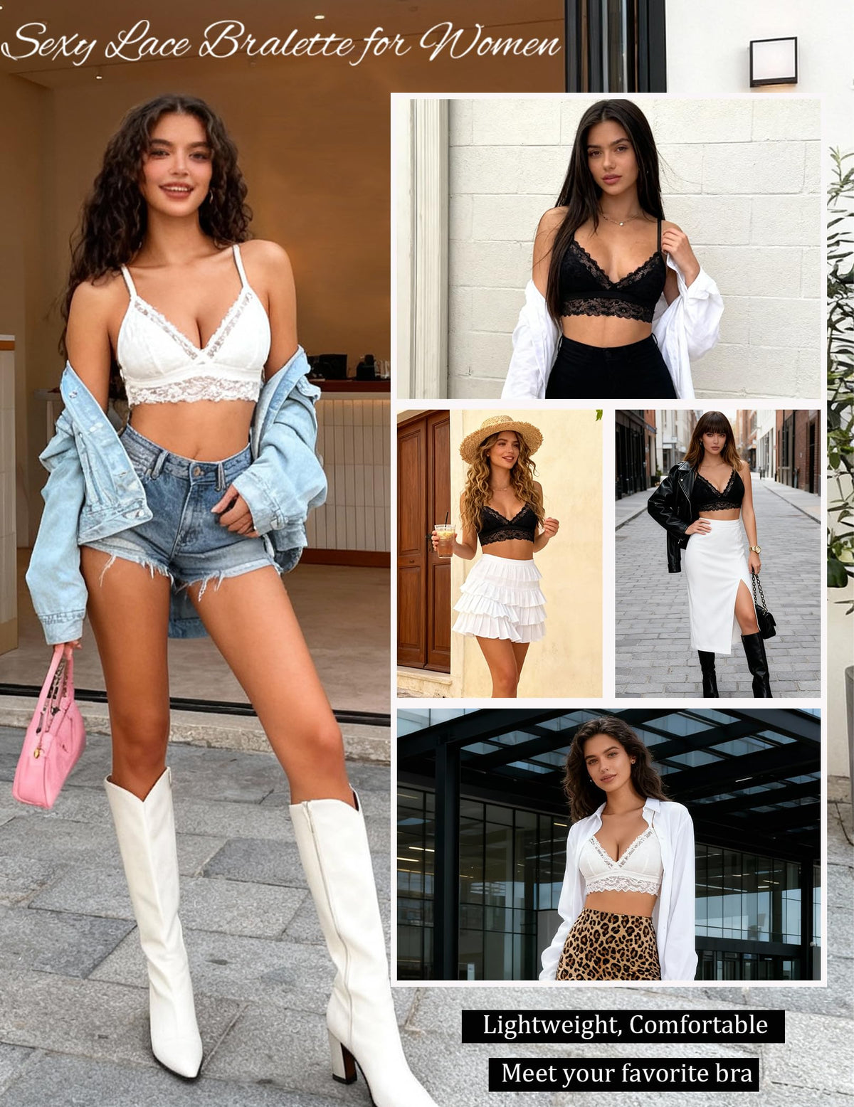 Lace Bralette for Women Sexy Wireless Bralettes