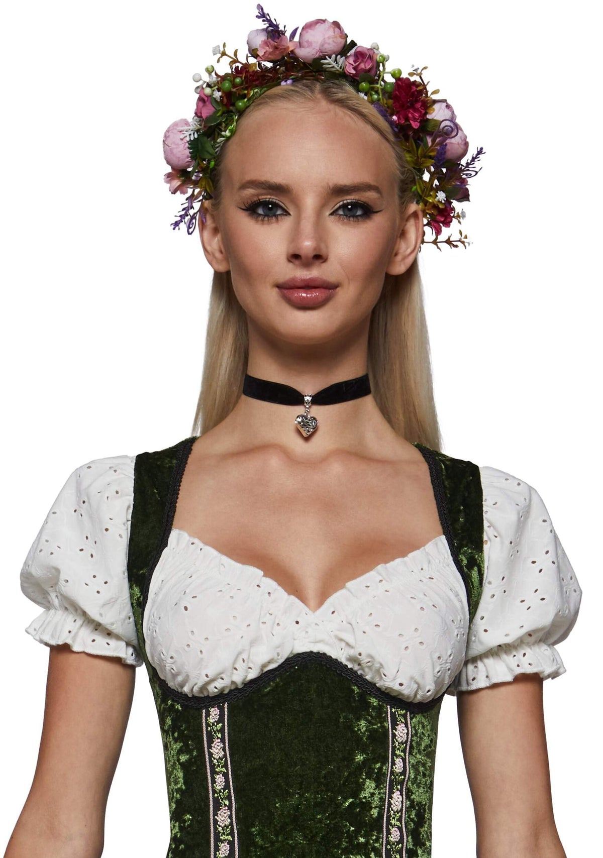 Dolls Kill Oktoberfest Bavarian Maiden Costume - German Beer Hall Maiden Set by Trickz N' Treatz,1X