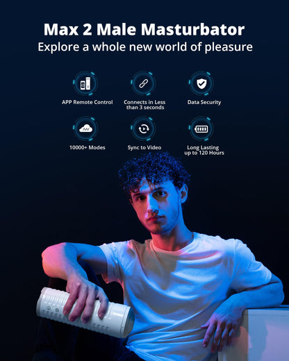 LOVENSE Max 2 Automatic Male Masturbator with 360° Contractions, White